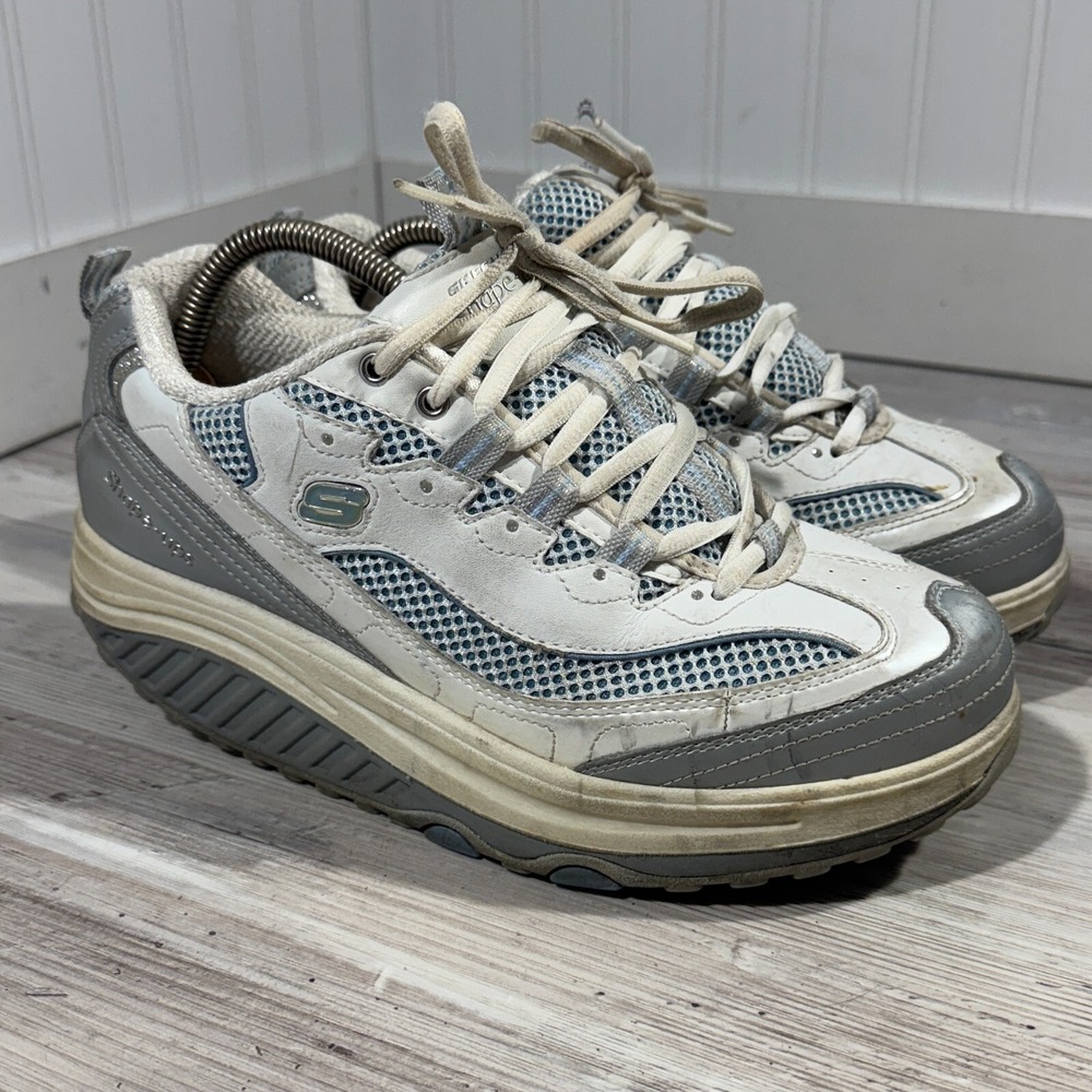 Sketchers Shape Ups Women's‎ White/Blue Toning Walking Sneakers 11803 Size 8